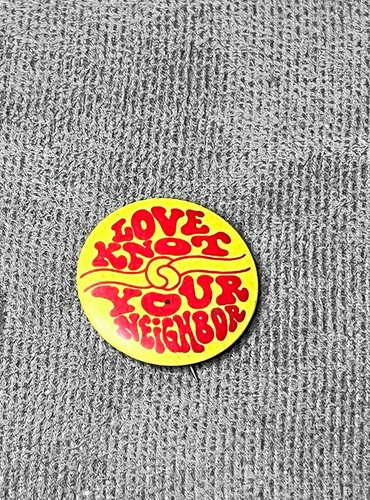 Hippie counter culture button - hippie,